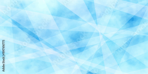 An abstract blue geometric background features a futuristic mosaic pattern of triangular polygon shapes and diamond textures for a stylish vector art wallpaper design