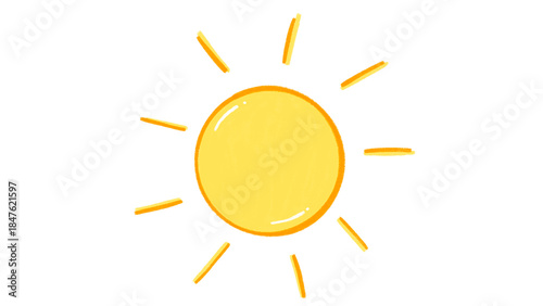 Bright Hand Drawn Summer Sun Doodle Element