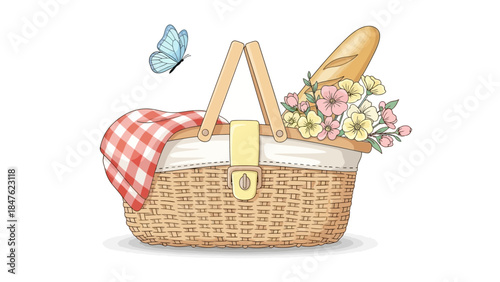 Single picnic basket, spring vibe