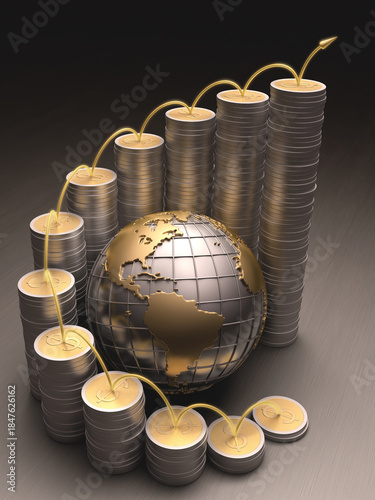 Business backgrounds with money coins- PHOTOPICAX 