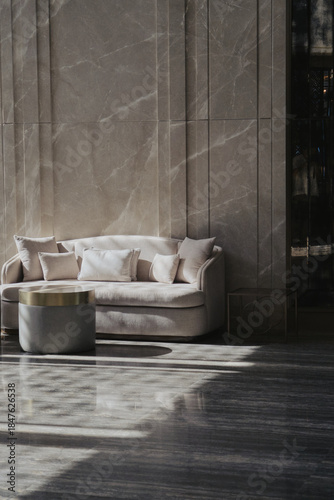 interior of a living room with a table