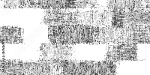 Black and white abstract textured background with overlapping rectangular shapes and varied line patterns