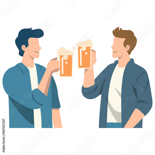 Men Hold Bottles of Beer Cheers.