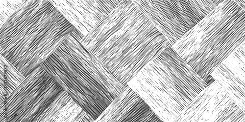 Black and white textured woven pattern with diagonal lines abstract background