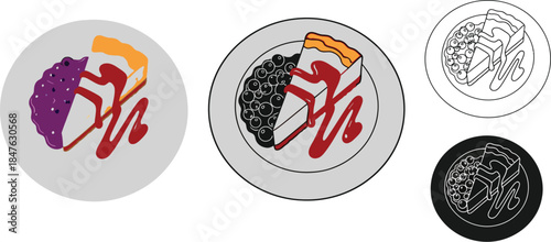 Delicious cheesecake slices with berry toppings