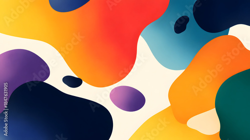 Abstract Colorful Forms: A vibrant collection of abstract shapes and flowing forms in a modern artistic arrangement, offering a striking display of color and texture.