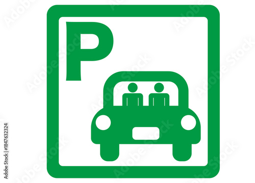 シンプルな駐車マークのアイコン・ピクトグラム1　緑