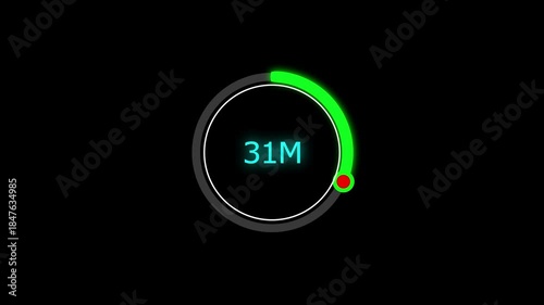 53 Meter Glowing line Letter Icon animation. Distance Counter Circular Meter Progress Animation. 53 Meter Glowing line Letter Icon animation. and creating a stunning 4k video.