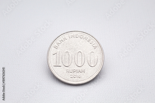 Indonesian One Thousand Rupiah Coin (1000 IDR) Isolated on White Background