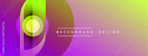 Abstract gradient background. Vivid purple, yellow, green hues blend smoothly. Modern design element for digital projects.