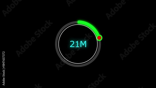 36 Meter Glowing line Letter Icon animation. Distance Counter Circular Meter Progress Animation. 36 Meter Glowing line Letter Icon animation. and creating a stunning 4k video.