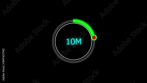 10 Meter Glowing line Letter Icon animation. Distance Counter Circular Meter Progress Animation. 10 Meter Glowing line Letter Icon animation. and creating a stunning 4k video.