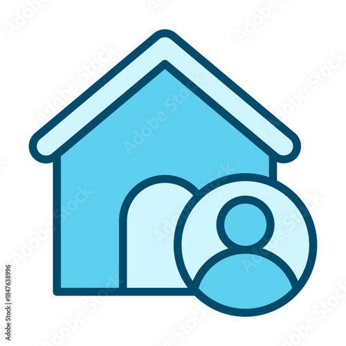 Home User Flat Colored Icon for Profile Management and Housing Accounts