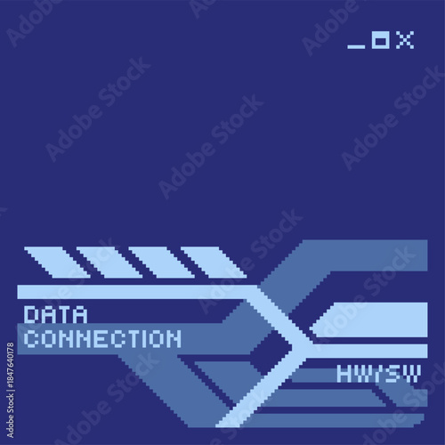 Minimal Blue High Technology Dialog Background, Pixel Art Style