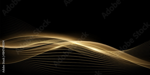 Abstract modern design black background with luxury golden elements vector illustration.