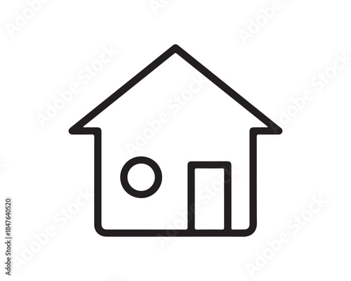 House or home line icon, simple outline dwelling symbol vector illustration.