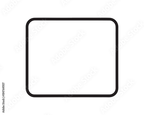 Minimal Black Rounded Rectangle Frame Border Graphic Element on White