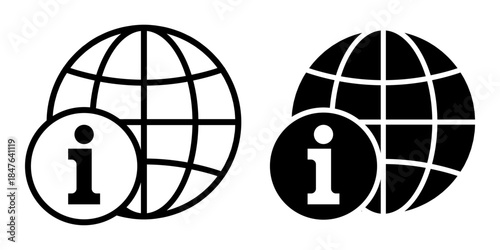 Globe Info Black Icon Bundle for Worldwide Information Access and Global Knowledge Tools