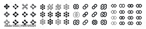 Collection of geometric and abstract link icons in various desig