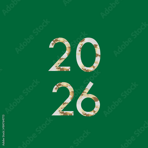 Happy New Year 2026 green background vector