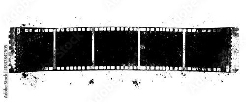 Vector vintage film strip with grunge grain noisy texture and scratches, vintage aesthetic design