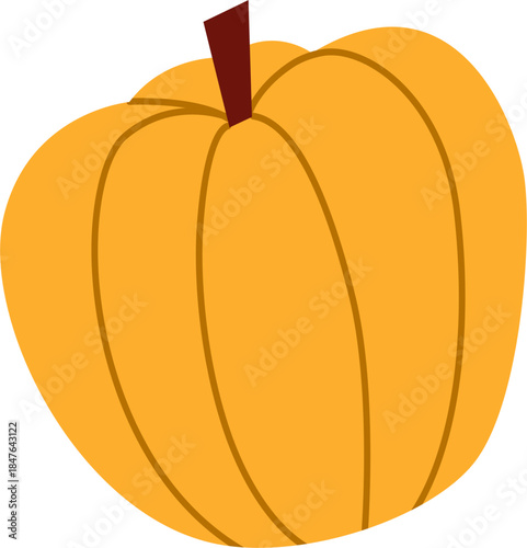 Orange pumpkin vector illustration. Pumpkin for halloween, vegetable illustation