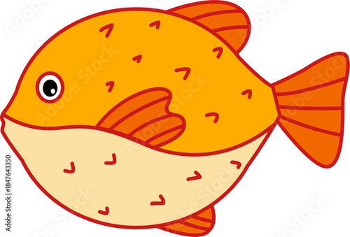 Cute cartoon fish. Sea ocean animal. Baby kids collection. Tropical fish vector cartoon icon. Isolated cartoon icon aquarium animals .