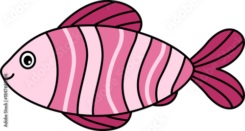 Cute cartoon fish. Sea ocean animal. Baby kids collection. Tropical fish vector cartoon icon. Isolated cartoon icon aquarium animals .