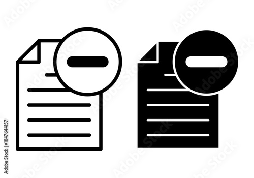 File Remove Black Icon Bundle for Clearing Documents Erasing Content and Organized Deletion Tasks