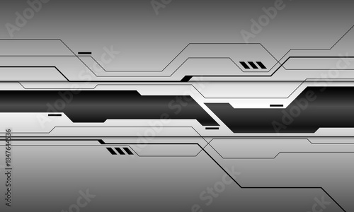 Abstract technology technology futuristic black cyber line on metal design modern background vector