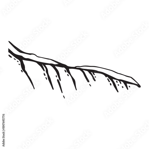 Snow-covered mountain range in vector style