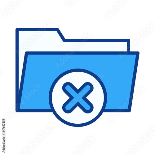 Folder Delete Flat Colored Icon for File Removal and Cleanup