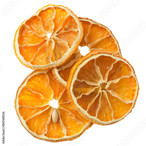 Dried Orange Slices Isolated on Transparent Background