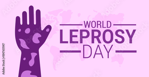 World Leprosy Day background, banner, card or poster design template is observed every year during January, to raise awareness about the mission. Vector illustration.