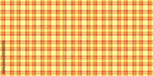 Glamor fabric textile seamless, beautiful tartan pattern background. Purchase texture plaid check vector in orange and yellow colors.