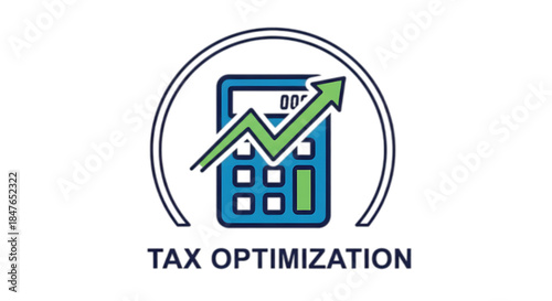 Calculator with rising arrow symbolizing financial growth and tax optimization