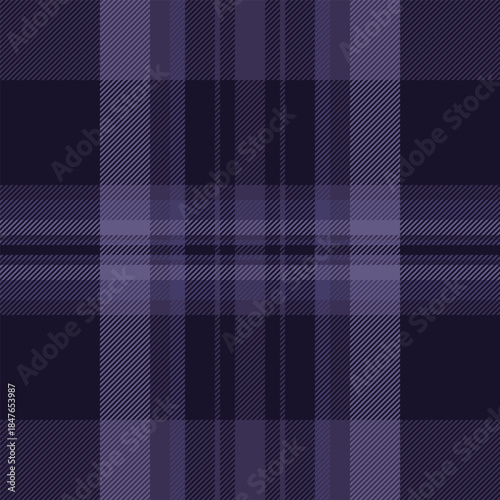 Elegance plaid background pattern, stylish textile check vector. Living room texture seamless fabric tartan in indigo and dark colors.