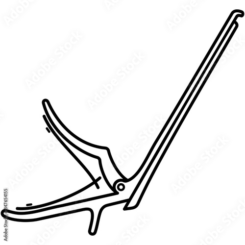 Cranial Rongeurs Kerrison. Up-cutting surgical bone forceps designed for removing small pieces of bone or soft tissue during neurosurgery and spinal procedures. Medical sterile surgical instrument.