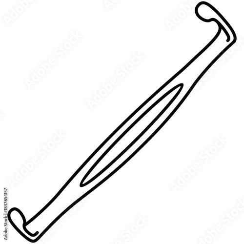 Hand-held retractors army-navy. Double-ended surgical instrument with different sized blades on each end, used for retracting shallow or superficial wounds. Medical sterile surgical instrument.