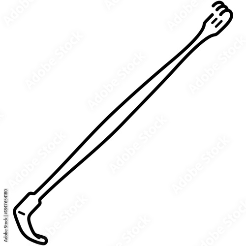 Hand-Held Retractors Senn. Dual-ended surgical instrument with rake and blade tips for retracting small bone and soft tissue. Medical sterile surgical instrument. Vector outline icon.