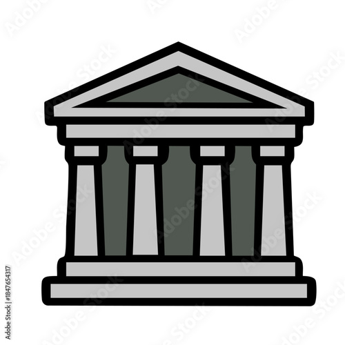 Ancient Greek Temple Icon — Classical Architecture Symbol. Classical antiquity icon designed in a modern flat vector style. High quality vector illustration, easy to customize.
