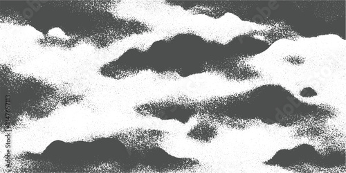 Grey and white stippled abstract organic shapes textured background pattern