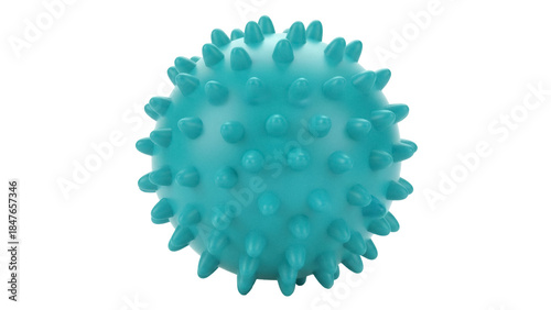 Schilderij op canvas Turquoise spiky massage ball PNG isolated on transparent background, myofascial