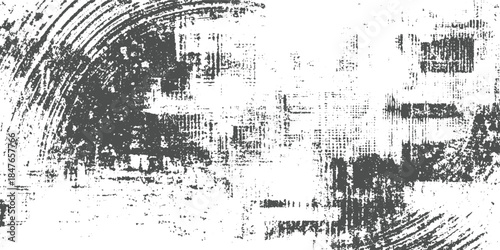 Dark gray distressed grunge texture with circular brush strokes and pixelated patterns background