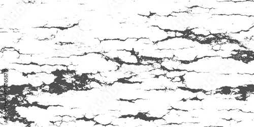 Textured gray bark pattern with deep cracks on white background