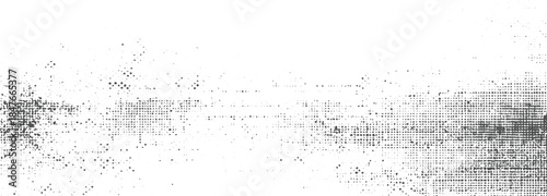 Monochrome halftone pattern with scattered dots and textured grid abstract background