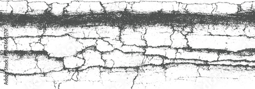 Dark grey cracked asphalt texture with white background and horizontal lines