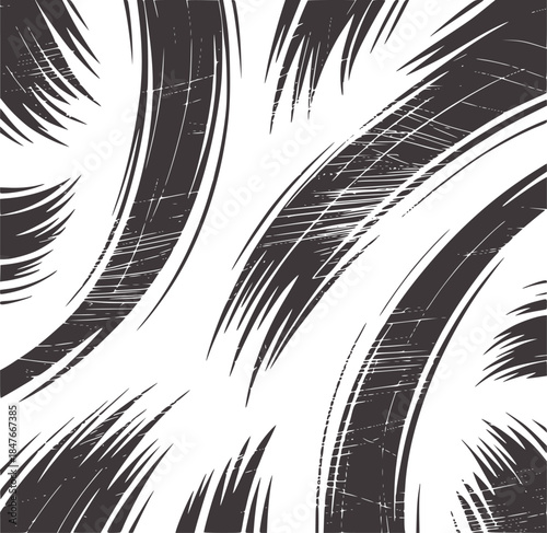 Black and White Abstract Scratchy Textured Lines Pattern
