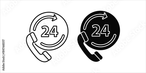 Customer support icons featuring hotline helpdesk and emergency services