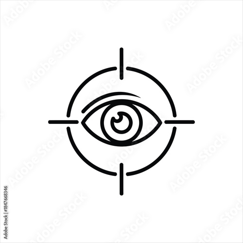 Eye icon with crosshair symbolizing surveillance focus and targeted vision concepts
